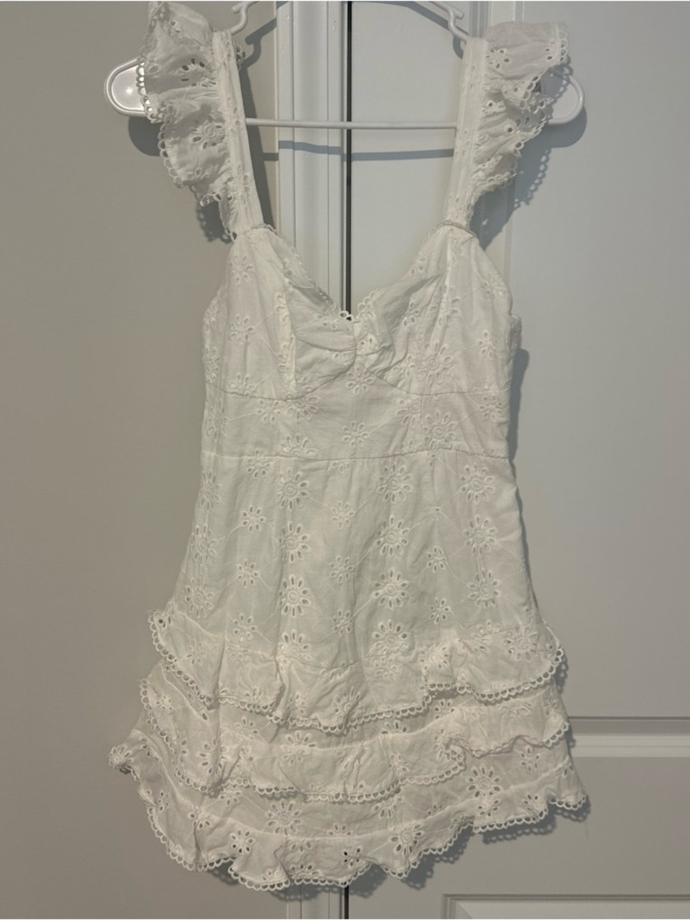 Reno Ruffle Strap Sweetheart Neckline Dress White